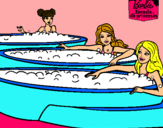 Dibujo Barbie y sus amigas en el jacuzzi pintado por ssooffii