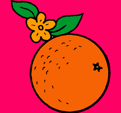 Dibujo naranja pintado por beker