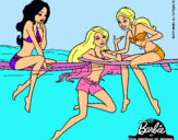 Dibujo Barbie y sus amigas pintado por frufru