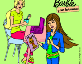 Dibujo Barbie y su hermana merendando pintado por BELENISTA