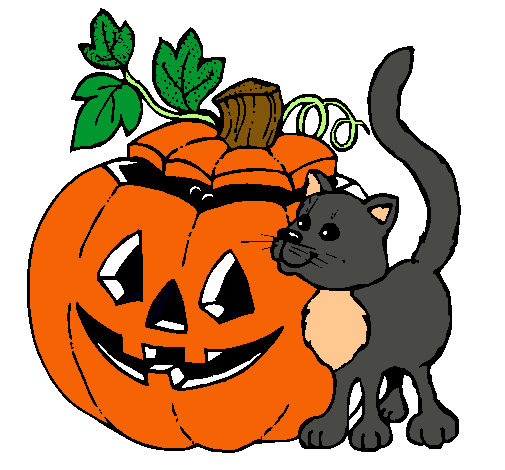 Calabaza y gato