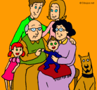 Dibujo Familia pintado por peluche