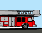 Dibujo Camión de bomberos con escalera pintado por tek132