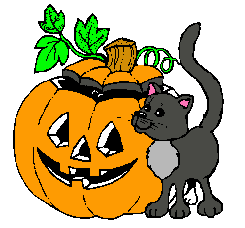 Calabaza y gato