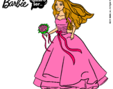 Dibujo Barbie vestida de novia pintado por 00021000