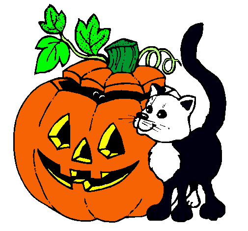 Calabaza y gato