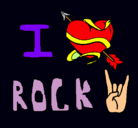 Dibujo I love rock pintado por naile