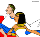 Dibujo César y Cleopatra pintado por gleisy