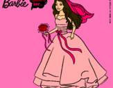 Dibujo Barbie vestida de novia pintado por mimit