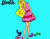 Dibujo Barbie y su colección de zapatos pintado por mayt