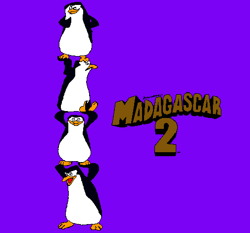 Dibujo Madagascar 2 Pingüinos pintado por NatyXD