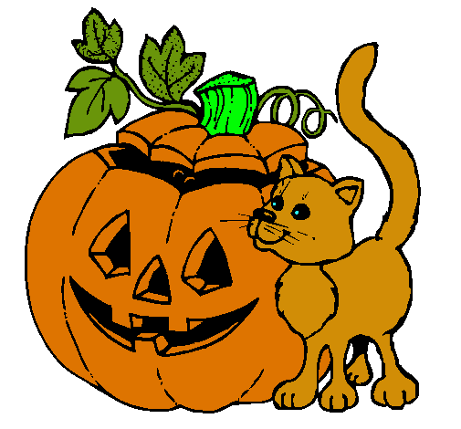 Calabaza y gato