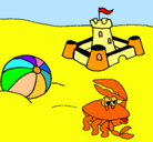 Dibujo Playa 2 pintado por agost