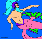 Dibujo Poseidón pintado por yayis 