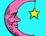 Dibujo Luna y estrella pintado por ghgfgf
