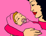 Dibujo Madre con su bebe II pintado por sasid