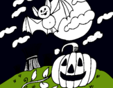 Dibujo Paisaje de Halloween pintado por hallo9wen