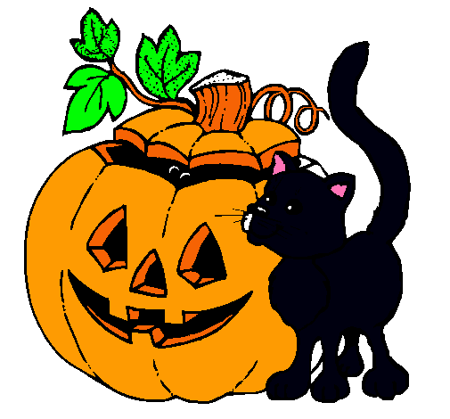 Calabaza y gato