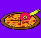 Dibujo Pizza pintado por chaichis