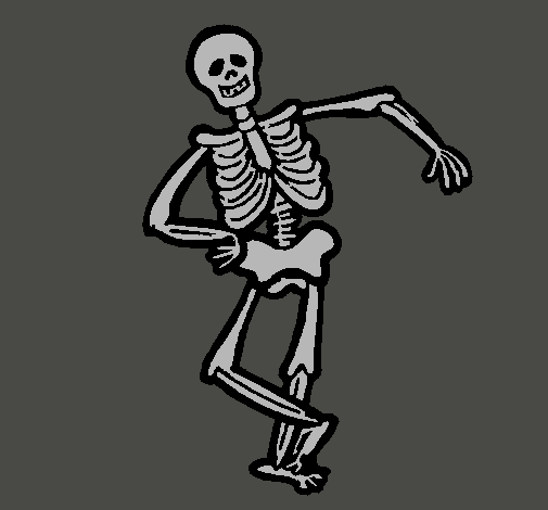 Dibujo Esqueleto contento pintado por vaniajz