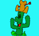 Dibujo Cactus con sombrero pintado por 7Alonso7