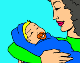 Dibujo Madre con su bebe II pintado por agos6