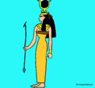 Dibujo Hathor pintado por greicy