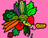 Dibujo verduras pintado por mariawyn