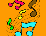 Dibujo Notas en la escala musical pintado por colors