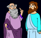 Dibujo Sócrates y Platón pintado por mariawyn