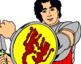 Dibujo Caballero con escudo de león pintado por ghfjfhfhg