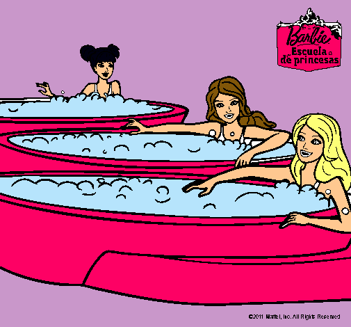 Barbie y sus amigas en el jacuzzi