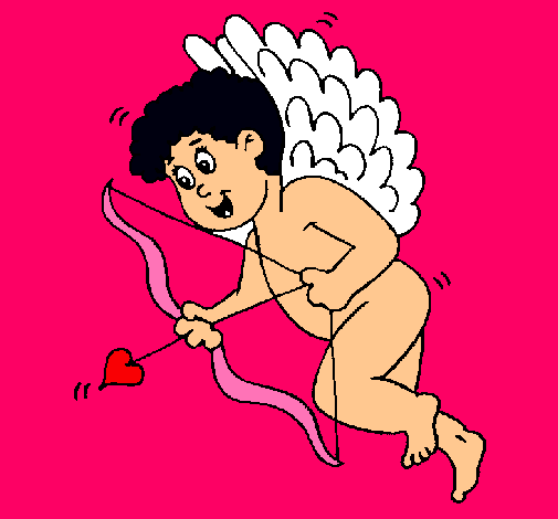 Cupido con grandes alas