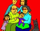 Dibujo Familia pintado por demonios 