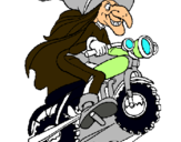 Dibujo Bruja en moto pintado por richi6