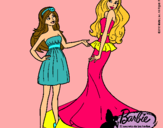 Dibujo Barbie estrena vestido pintado por greicy