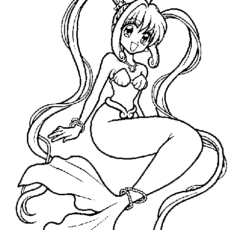 Dibujo Sirena con perlas pintado por valeria05