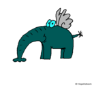 Dibujo Elefante con alas pintado por adfdxgrftrrd