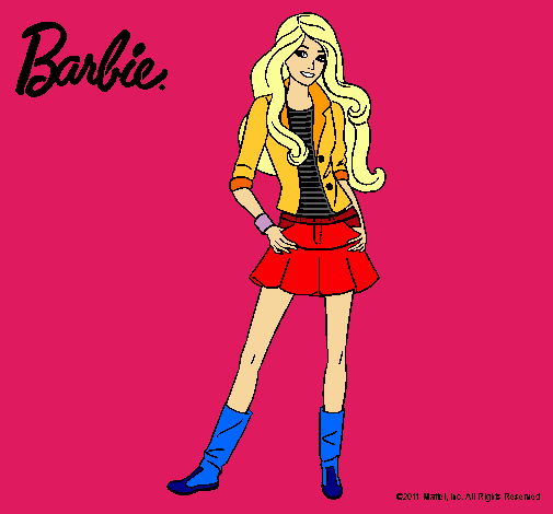 Dibujo Barbie juvenil pintado por chochis
