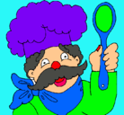Dibujo Chef con bigote pintado por yni6