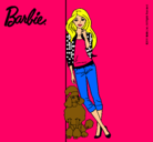 Dibujo Barbie con cazadora de cuadros pintado por Melaniebes