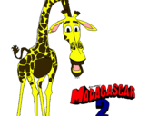 Dibujo Madagascar 2 Melman pintado por maradascar