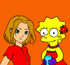 Dibujo Sakura y Lisa pintado por zianya