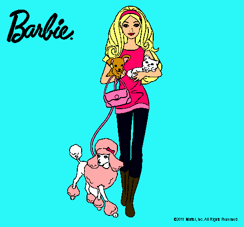 Barbie con sus mascotas