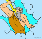 Dibujo Dios Zeus pintado por diente