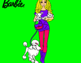 Dibujo Barbie con sus mascotas pintado por laprinxezita