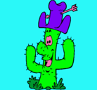 Dibujo Cactus con sombrero pintado por irving
