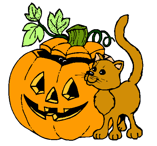 Calabaza y gato