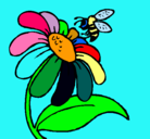 Dibujo Margarita con abeja pintado por GISSELL