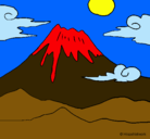 Dibujo Monte Fuji pintado por volcan